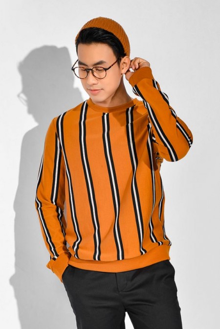 Men Long Sleeves Striped Sweatshirt